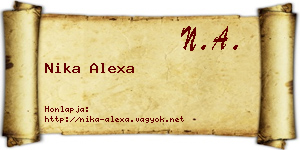 Nika Alexa névjegykártya